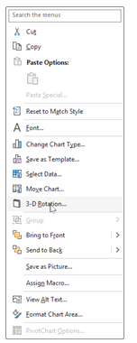 Excel 3D Rotation dialog set to 60 degrees for desirability surface plot