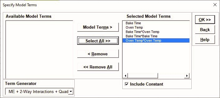RSM Advanced Multiple Regression Term Generator