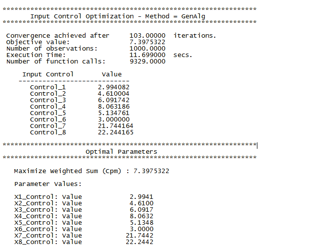 DiscoverSim Hybrid optimization result with Cpm value of 7.4