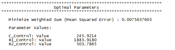 Optimal control factor values from the first DiscoverSim optimization
