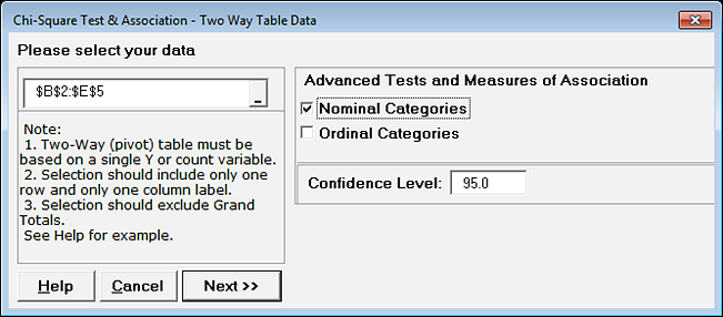 Chi-Square Nominal Option