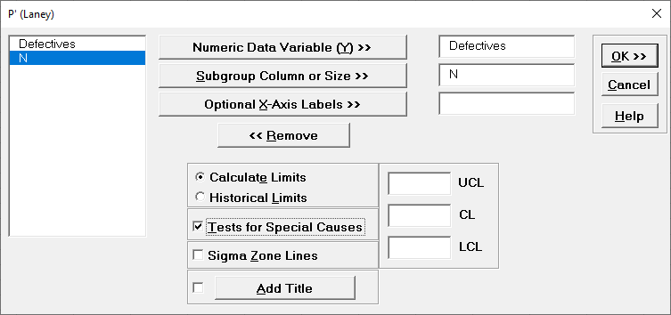 SigmaXL P-Chart