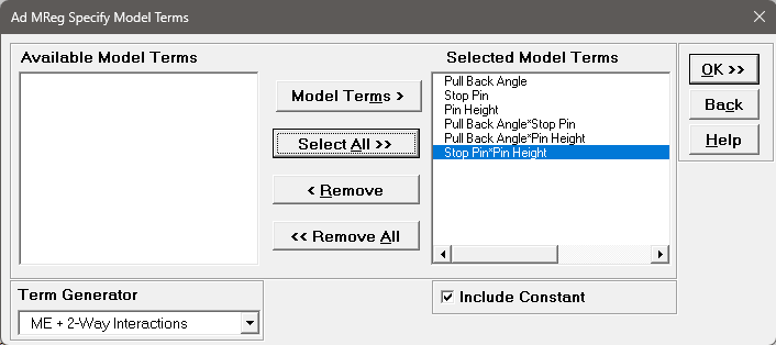 Ad MReg Catapult Model Terms